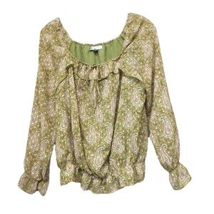 DR2 Olive Paisley Women's Blouse